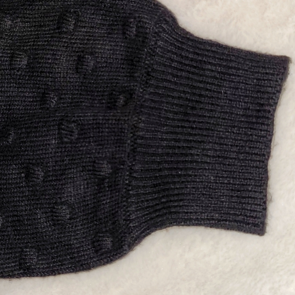 NWT Vince Camuto Clip Dots Long Sleeve Pullover Mock Neck Sweater Wm's Black XL - Picture 4 of 15